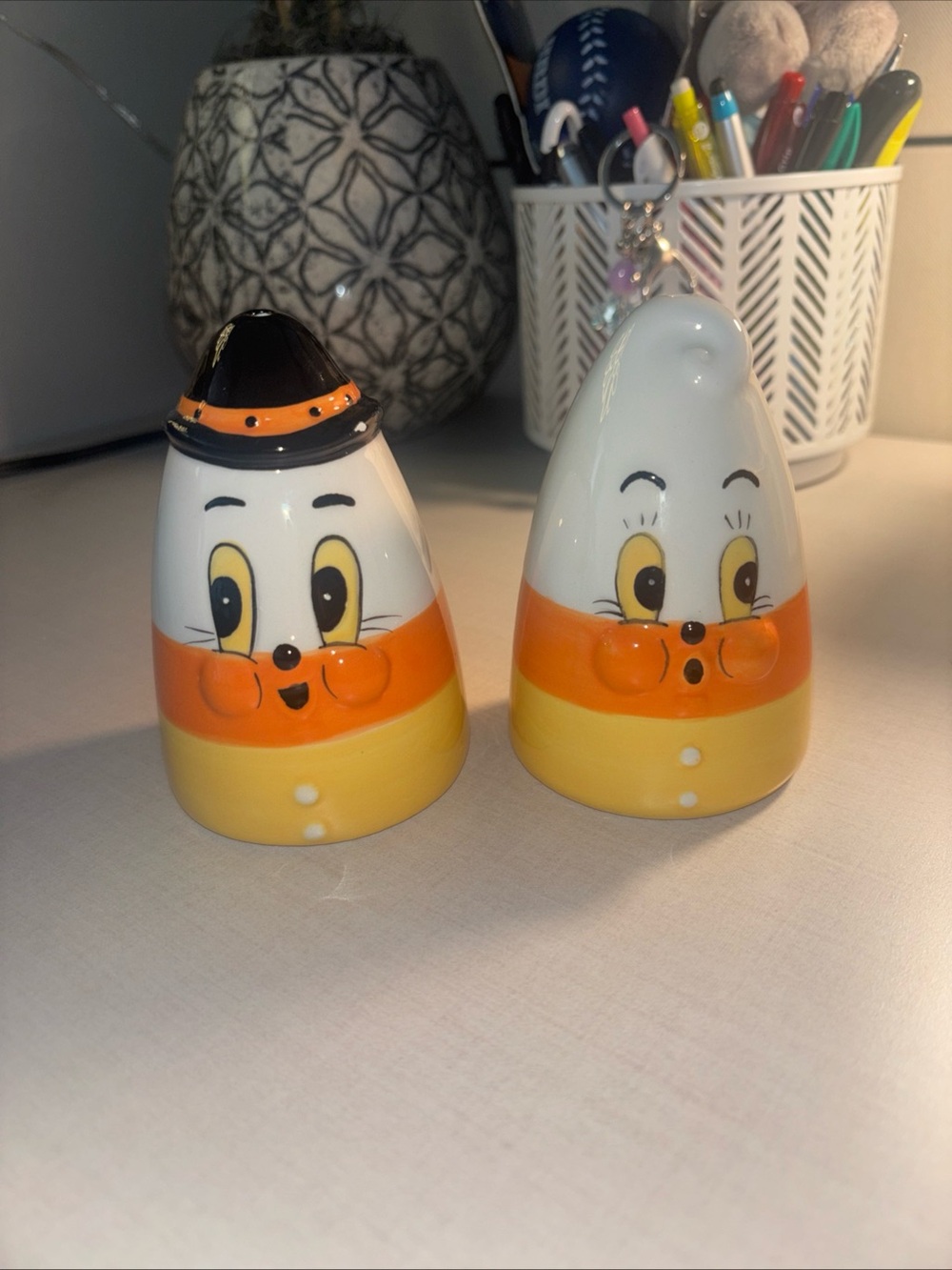 Johanna Parker Cute Candy Corn Carnival collection Salt & Pepper Shakers